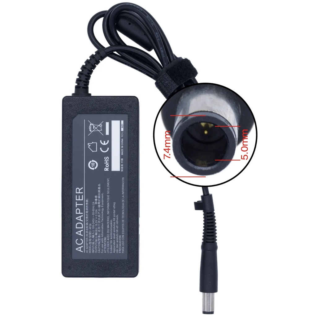 Cargador Para Portátil HP 19.5V 3.33A Punta Aguja Genérico 