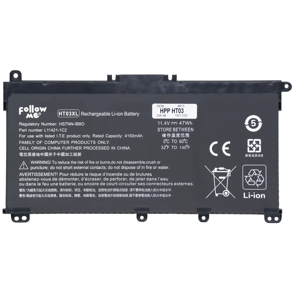 Batería Genérica OEM Para Portátil HP 14 BF 15 CC 15 CD HT03XL