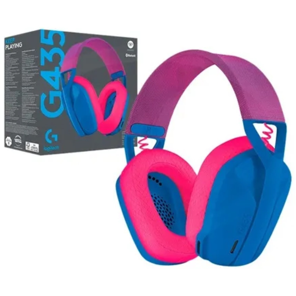 Diadema Inalámbrica Logitech G435 Gaming Con USB Portable Color Azul Y Rosado