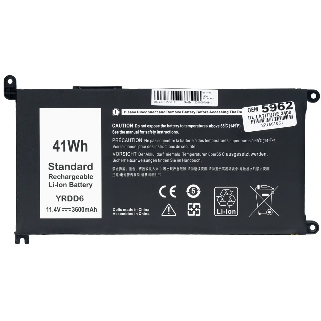 Batería Genérica OEM Para Portátil Dell Latitude 3400 YRDD6
