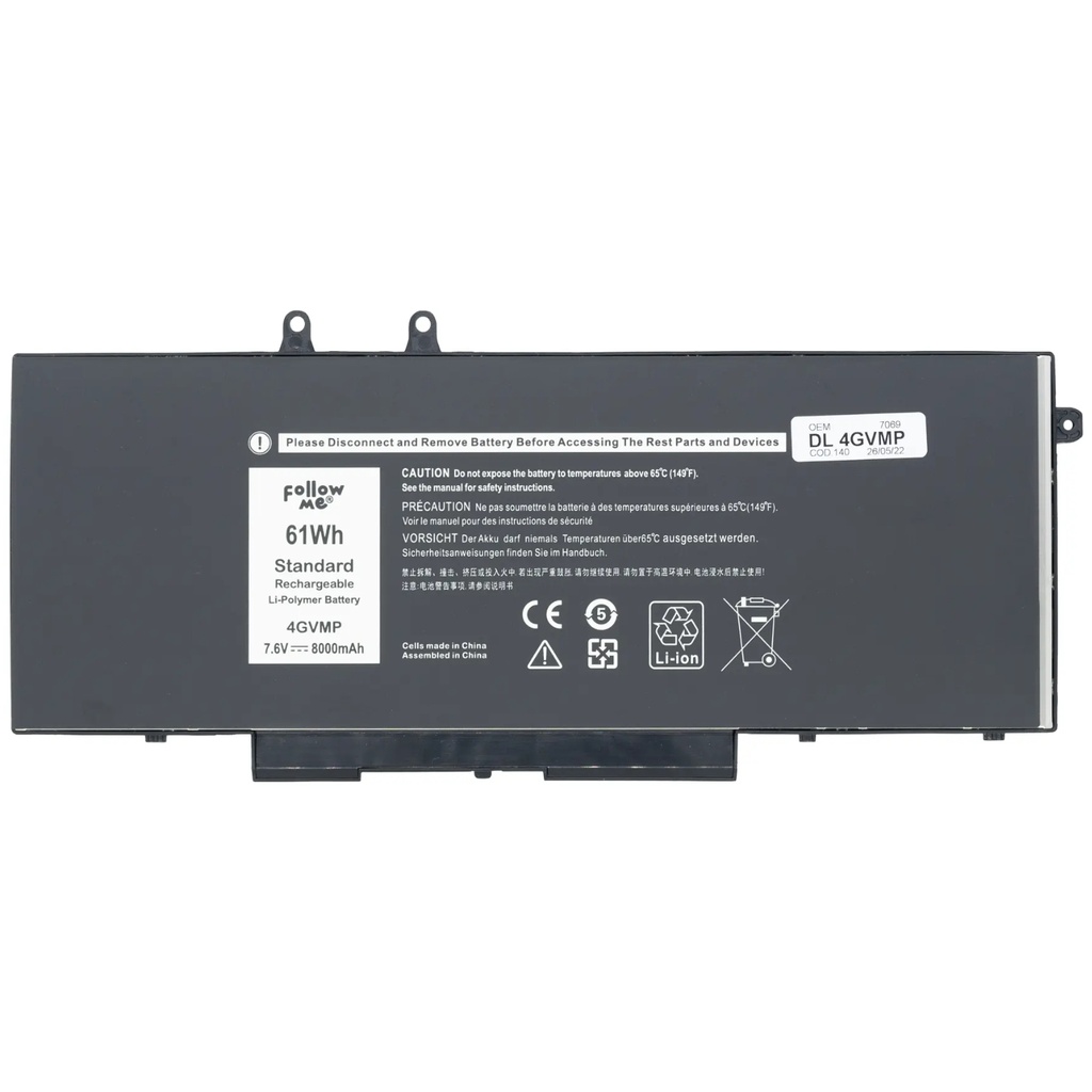 Batería Genérica OEM Para Portátil Dell Latitude 5400 5401 4GVMP