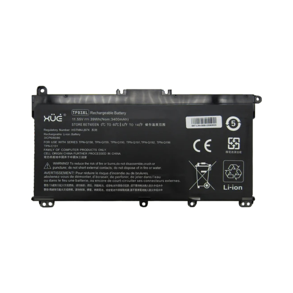 Batería XUE Para Portátil HP x360 14-BF 11.55V 3400mAh Negro