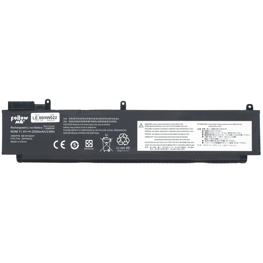 Batería OEM Para Portátil Lenovo T460s 00Hw022 Genérica 