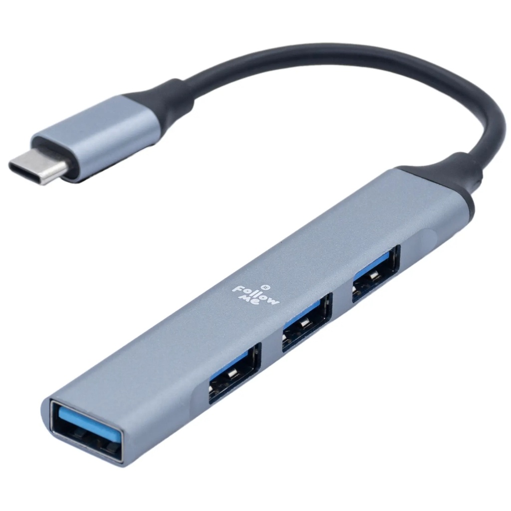 Hub Follow Me USB C 3.0 4 Puertos Delgado