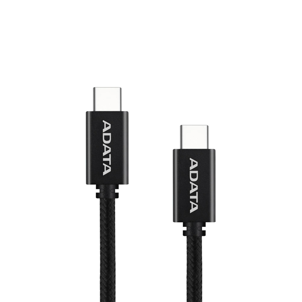 Cable USB-C ADATA 2Mtrs 100W CACC-200PN-BK Carga Rápida PD 3.0 y QC 3.0 Negro