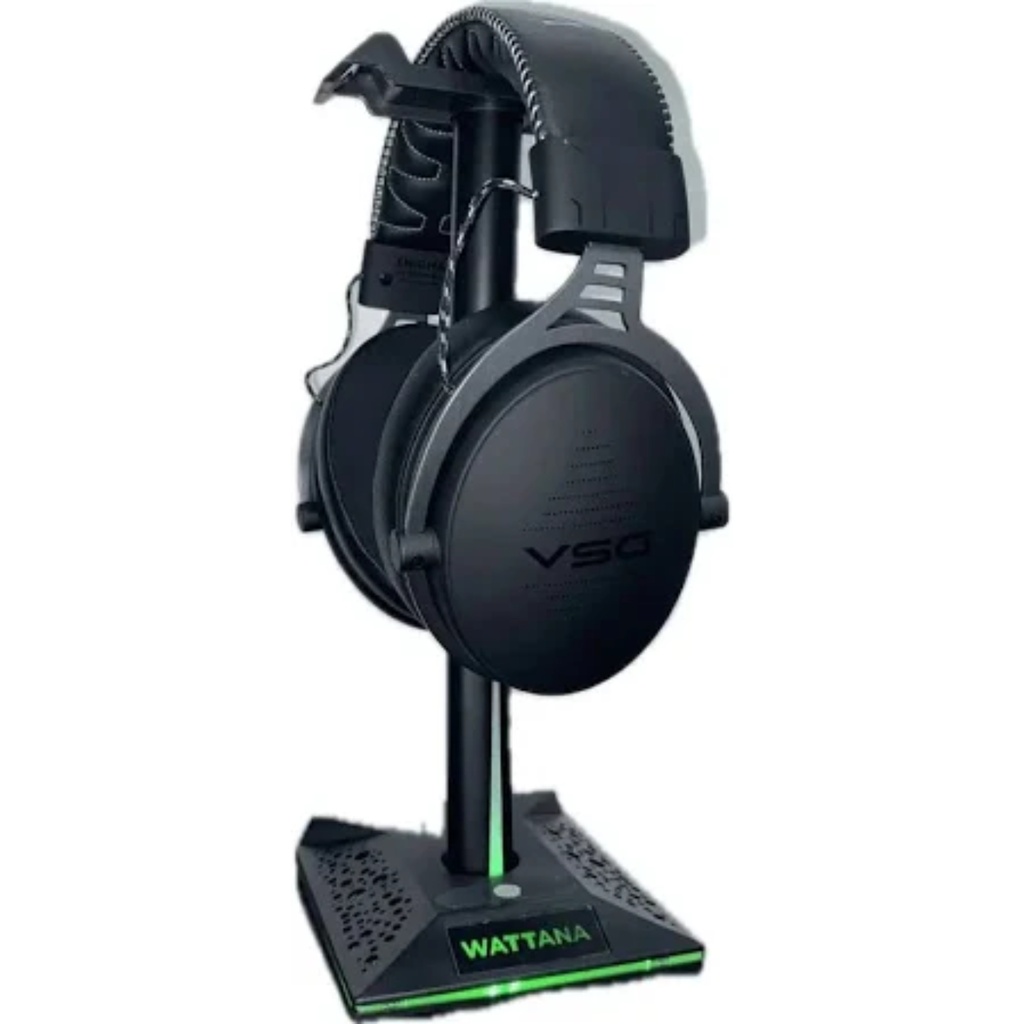 Soporte Para Diadema Wattana WTAND-01 Andrómeda Con Iluminación Led Y Puertos USB Color Negro 