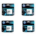 Kit Cartuchos HP 664 Originales 2 Negro + 2 Tricolor