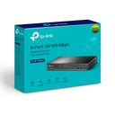 Switch TP-LINK De Escritorio De 8 Puertos A 10/100Mbps Con PoE En 4 Puertos No Administrable Color Negro
