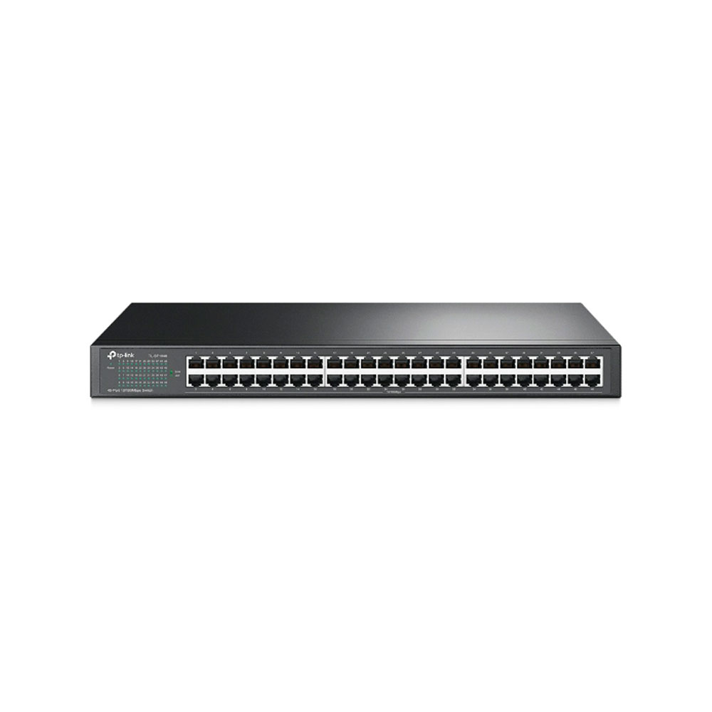 Switch TP-LINK No Administrable 48 Puertos RJ45 10/100 Mbps Para Rack Color Negro