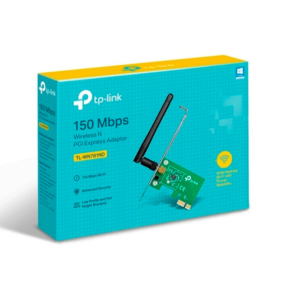 Adaptador De Red TP-LINK PCI- Express, N 2.4 GHz, 150Mbps, 1 Antena Externa 