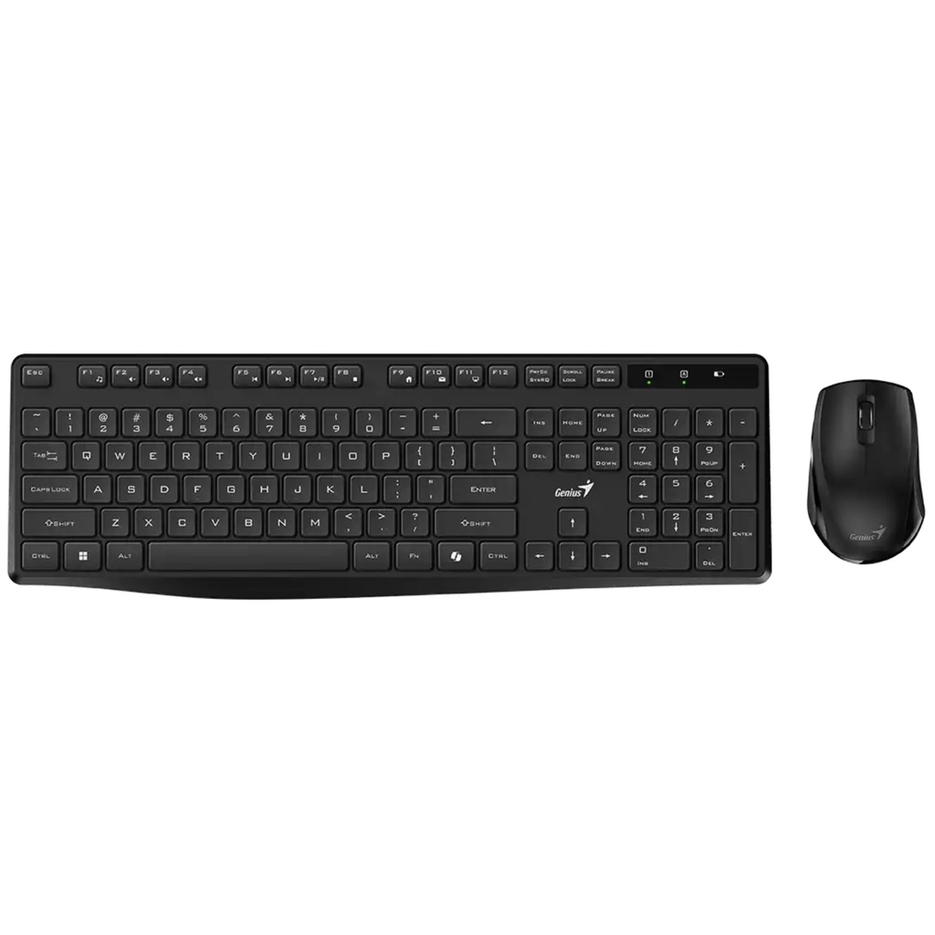 Combo Inalámbrico Genius KM-8206S Mouse Y Teclado Silencioso Color Negro