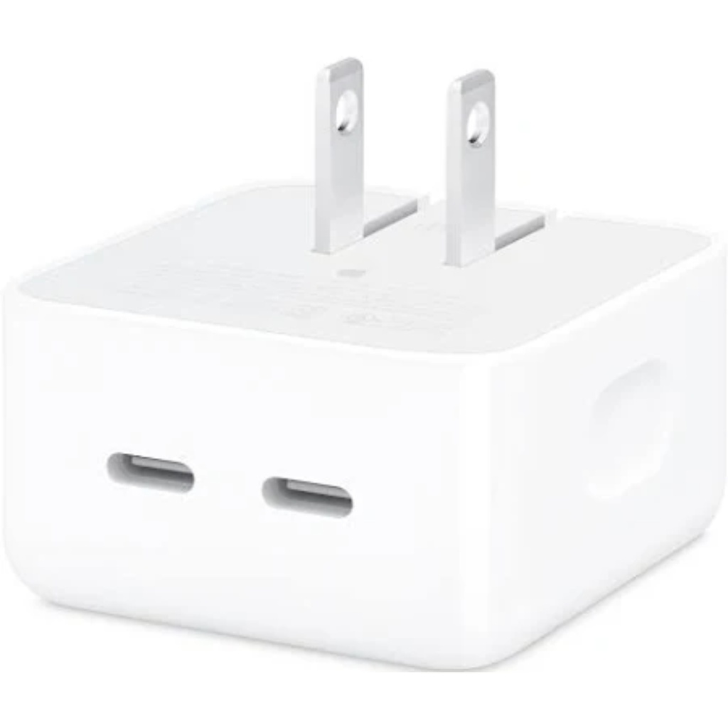 Adaptador De Corriente Apple 35W Dual USB-C Compacto Color Blanco