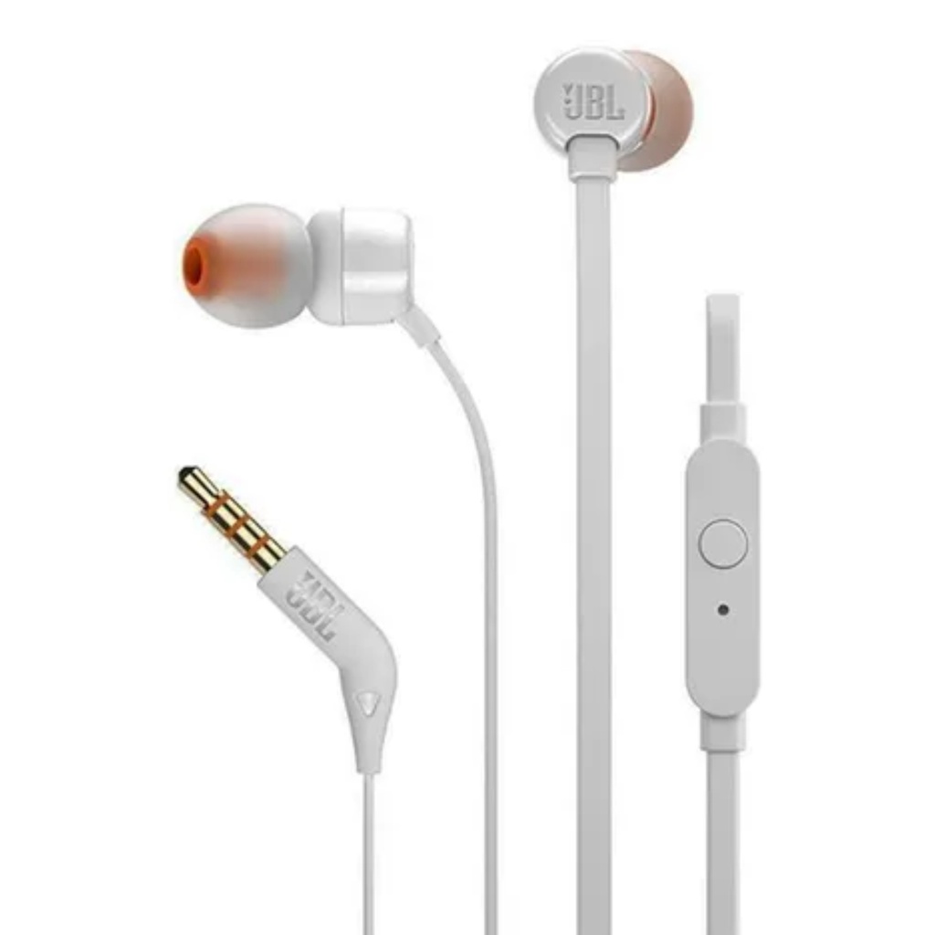 Audífonos Alámbricos JBL Intraaurales Tune 110 Color Blanco