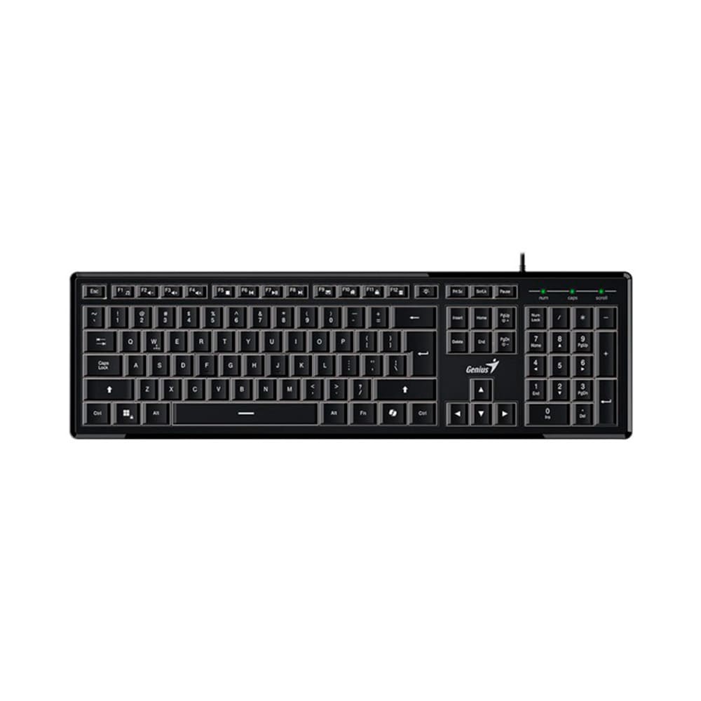Teclado Alámbrico Genius SlimStar 820 Delgado Retroiluminado Color Negro