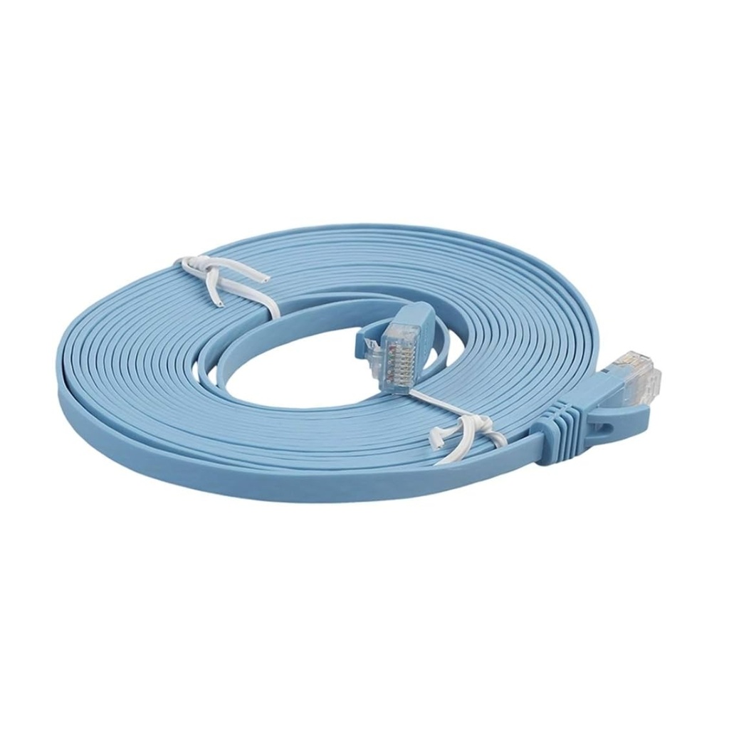 Cable De Red Genérico Cat6 Plano 50Cm Homologado Azul