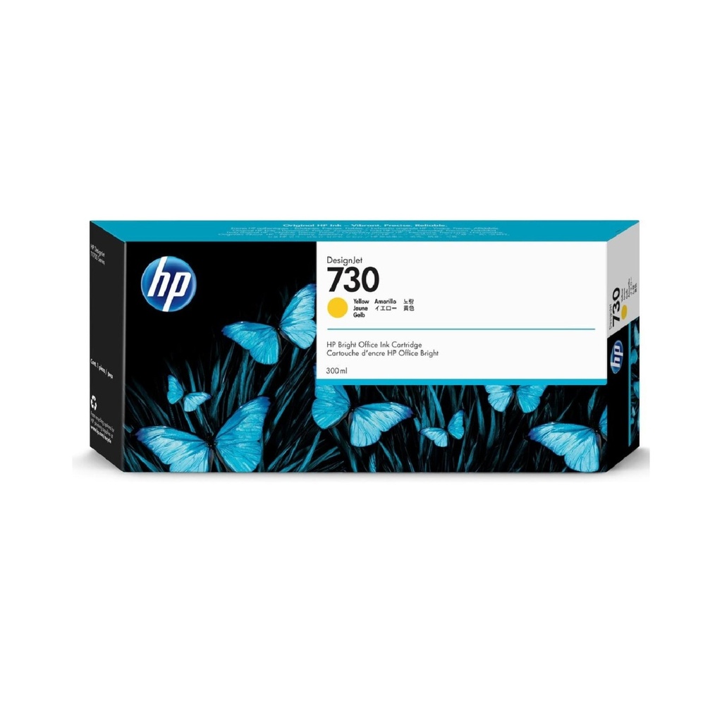 Cartucho Original De Tinta HP 730 Amarillo 4.800 págs 300 ml  