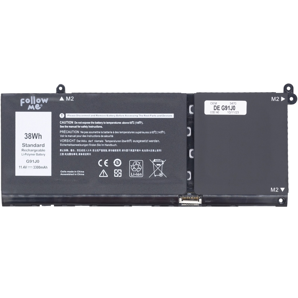 Batería Follow Me Para Portátil DELL INSPIRON 5310, G91J0 Genérica   