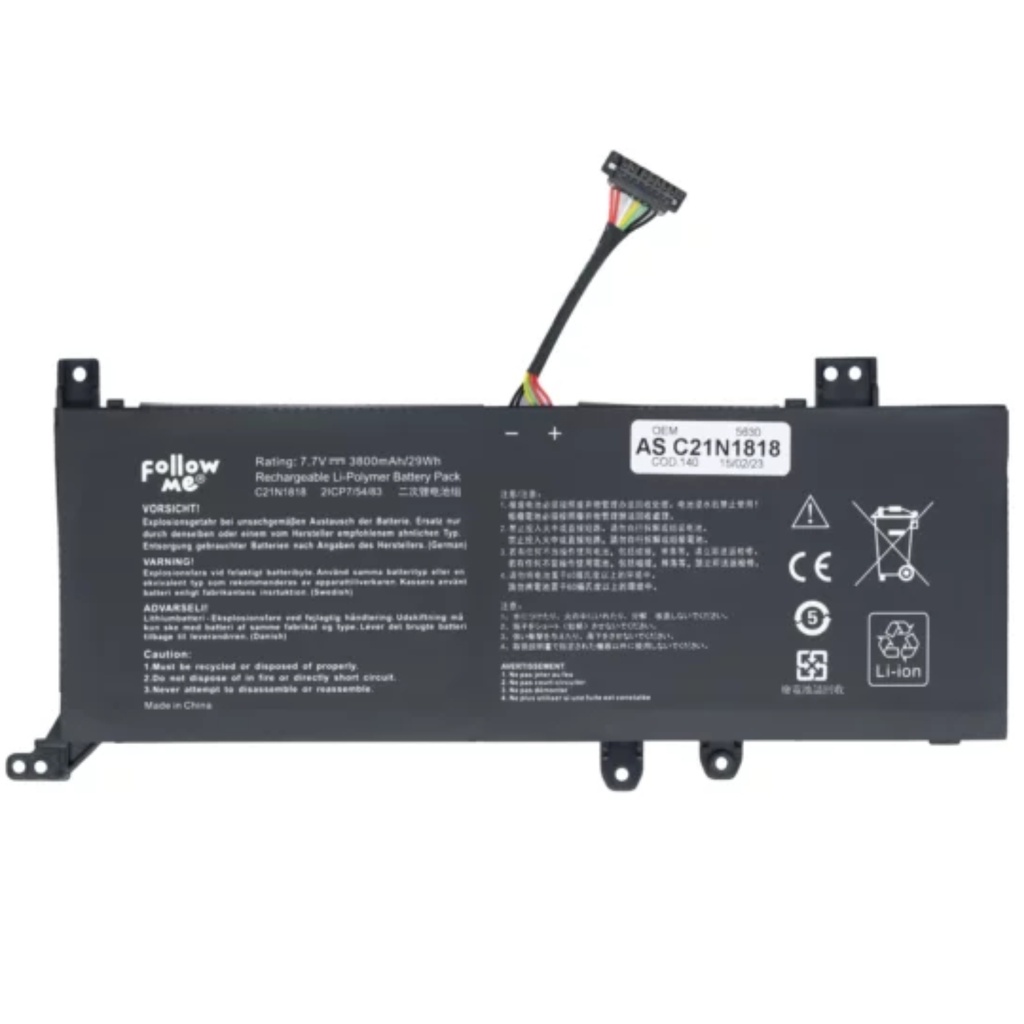 Batería OEM para Portátil Asus X412 C21N1818 Genérica