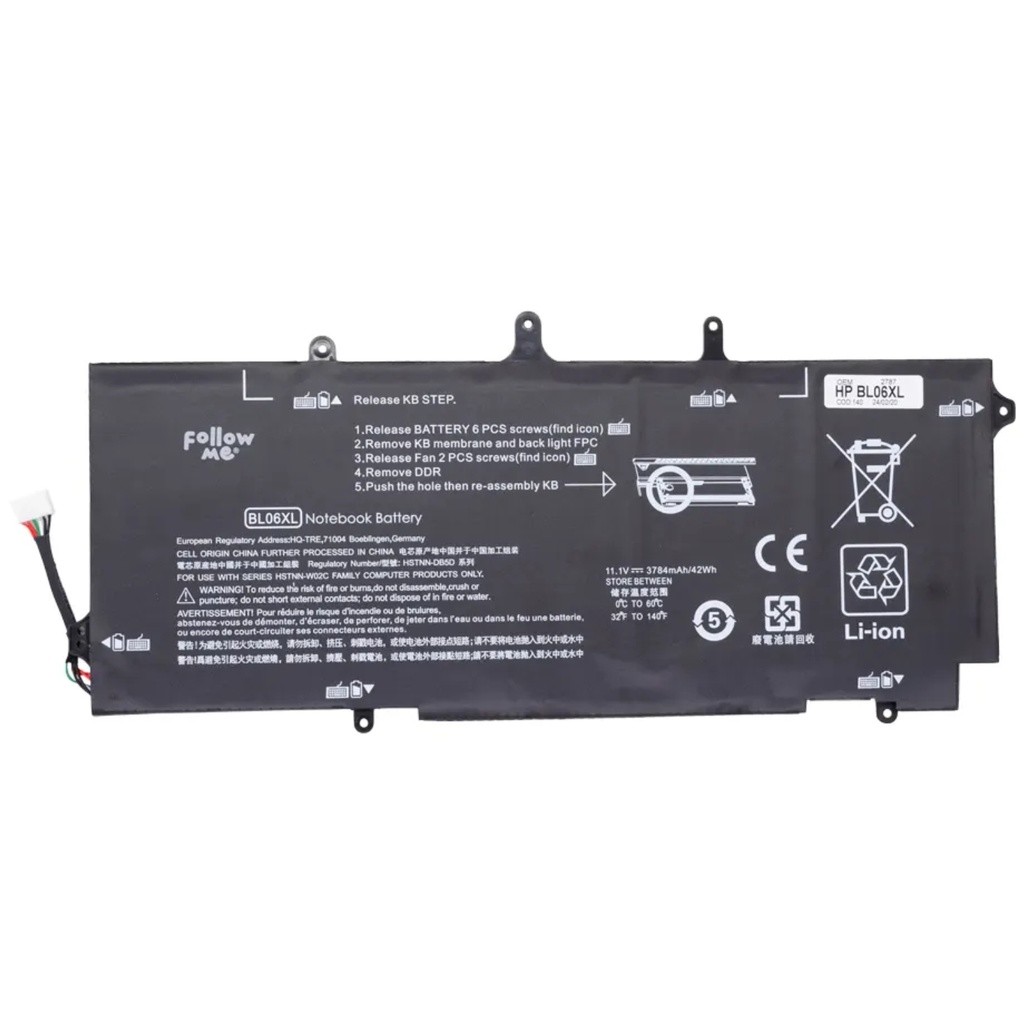 Batería OEM Para Portátil HP FOLIO 1040 G1 BL06XL Genérica 