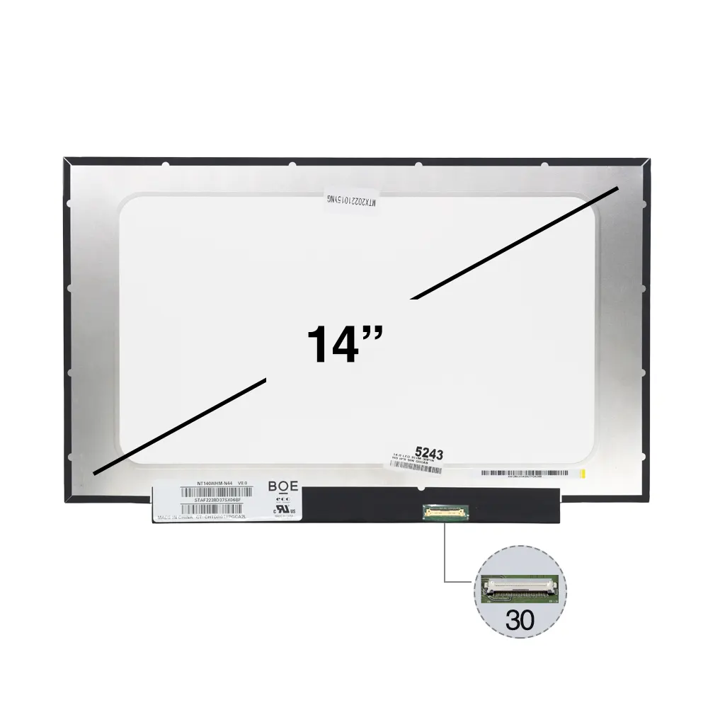  Pantalla Para Portátil 14.0" LED SLIM 30 Pines HD IPS Sin Guías Genérica    