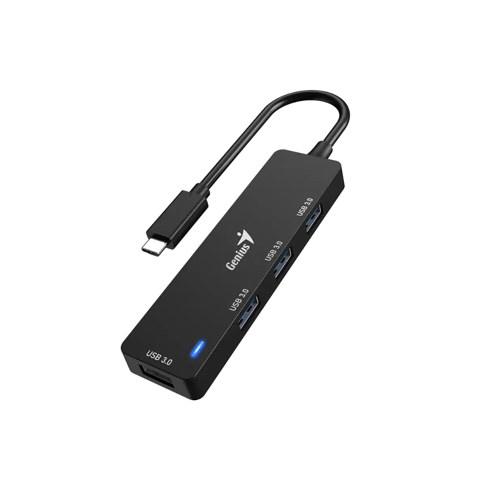 HUB USB-C Genius De 4 Puertos Negro