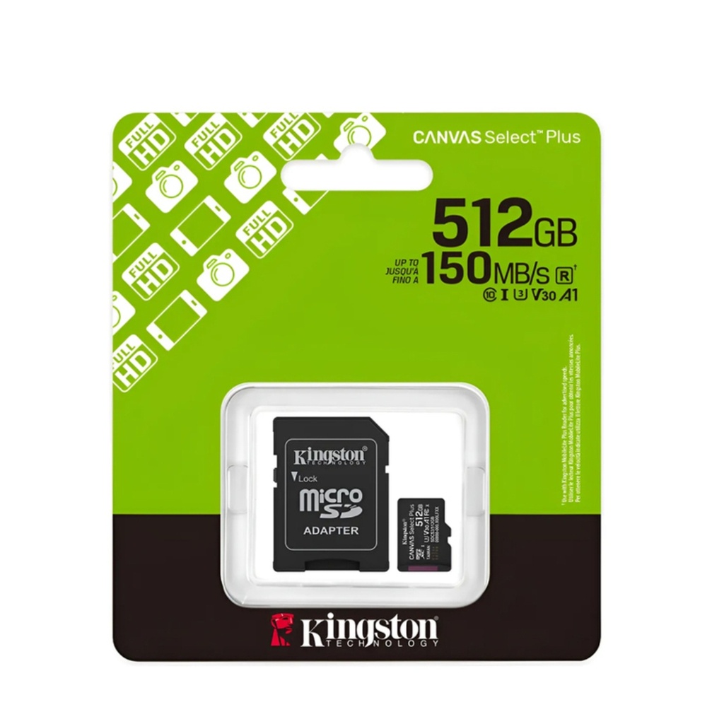 MicroSD 512GB Canvas Select Plus Gen3 150MB/s A1 Card + Adapter