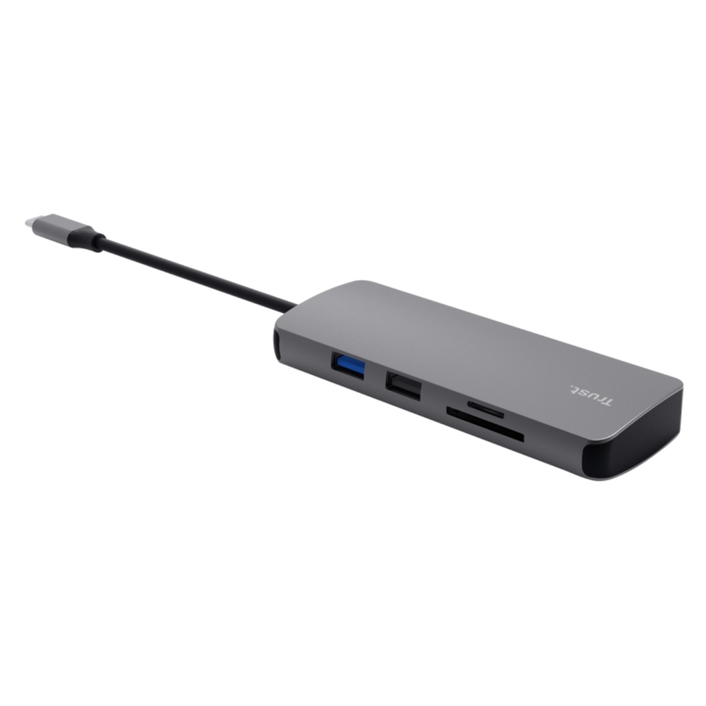 Adaptador Multipuertos Trust USB-C 8 en 1 Gris 