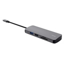 Adaptador Multipuertos Trust USB-C 8 en 1 Gris 