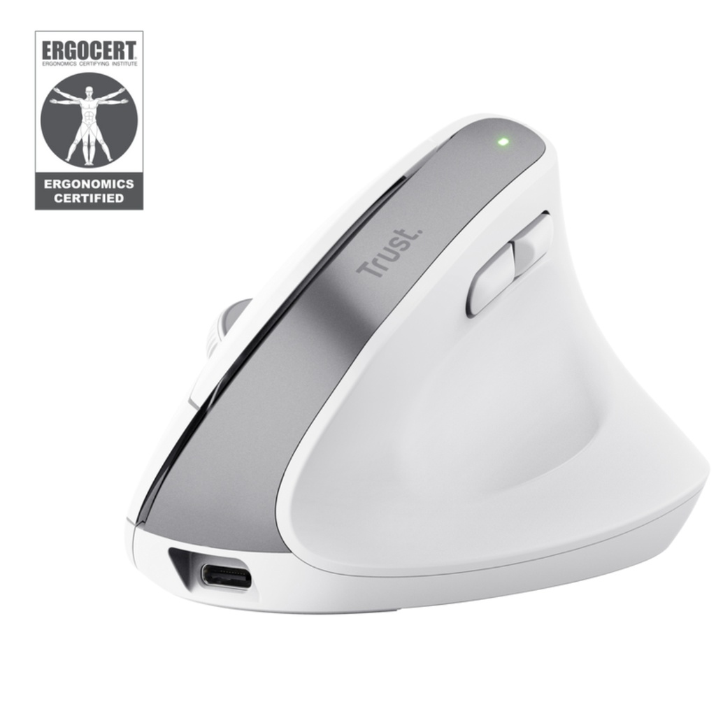 Mouse Trust Bayo Inalámbrico Recargable Blanco