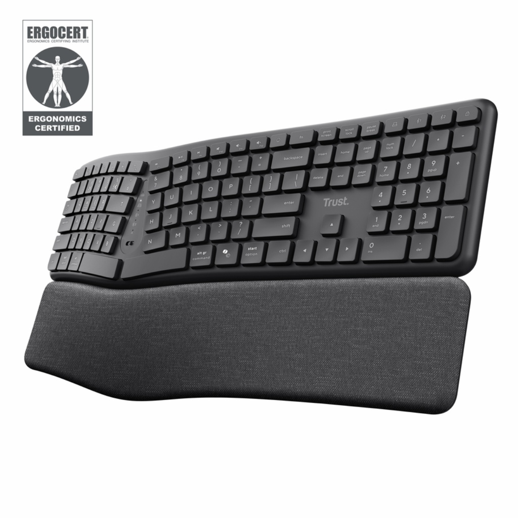 Teclado Trust Keyra Inalambrico-Bluetooth (multidispositvo) Negro  