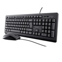 Combo Trust Primo Alámbrico Teclado+ Mouse con Teclas Silenciosas y Resistente a los Derrames (23972)