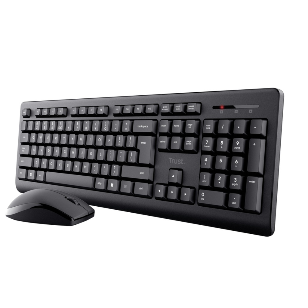 Combo Trust Teclado Mouse Primo Inalámbrico Negro