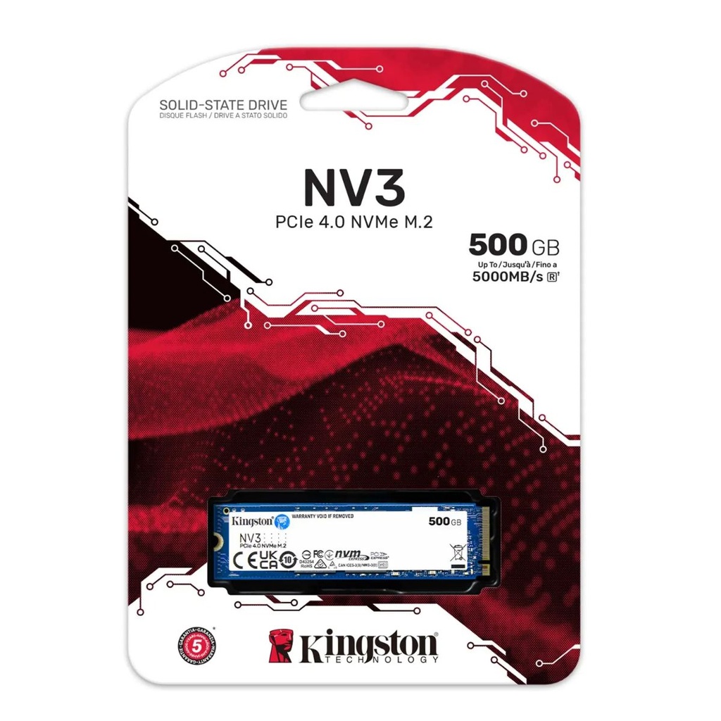 UNIDAD DE ESTADO SOLIDO KINGSTON SSD 500GB M.2 NV3 2230 