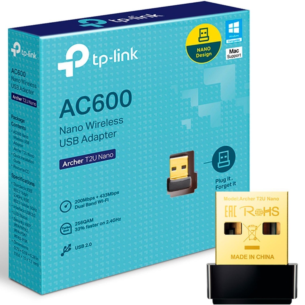 Adaptador de Red TP-Link WiFi USB Banda Dual Archer T2U Nano