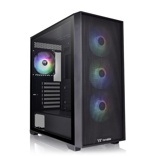 Chasis Thermaltake H390 TG ARGB Mid Tower con 4 Ventiladores ARGB 120mm, Fuente 750W 80 Plus Bronze Negro