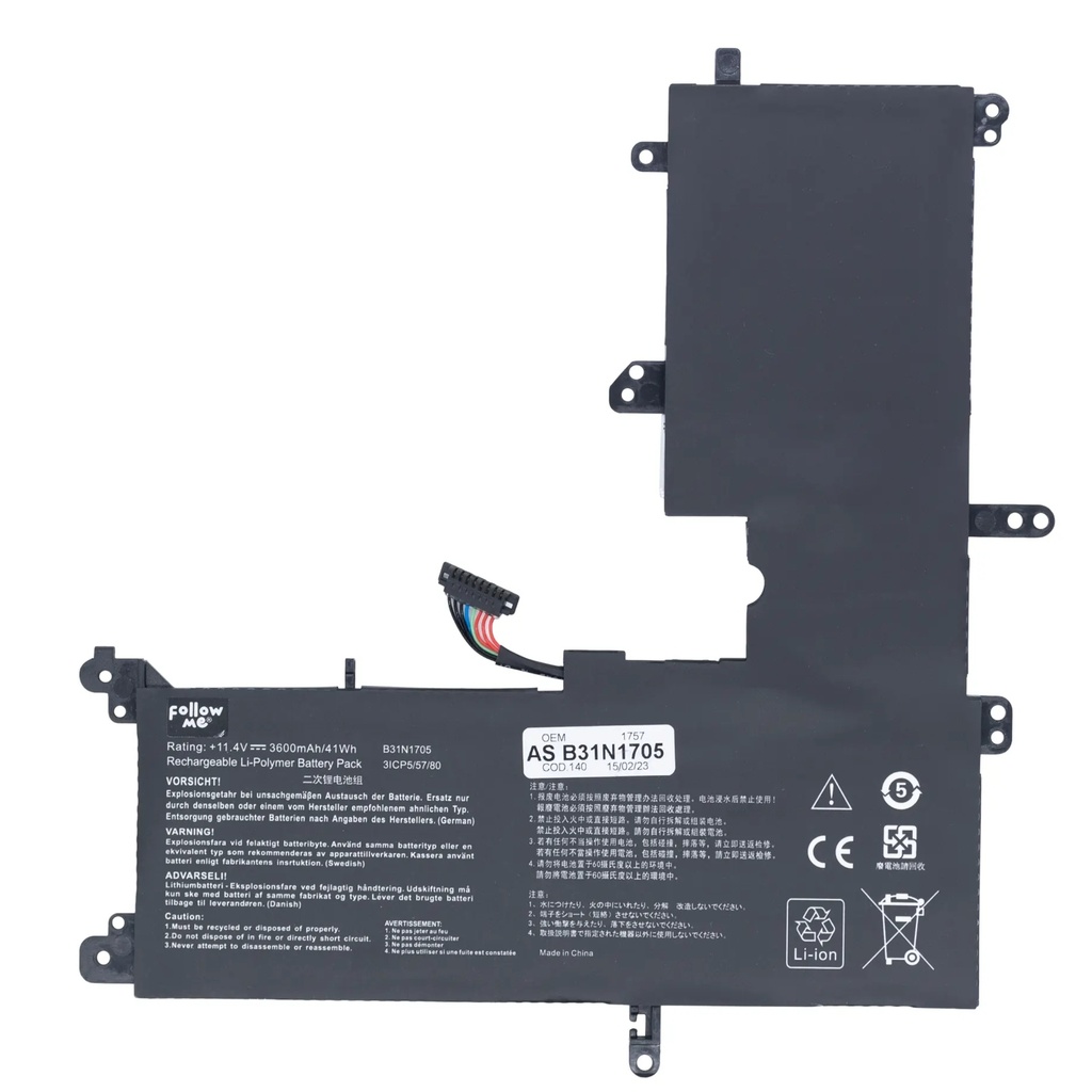 Bateria para Portatil Asus Vivobook TP410 Q405 B31N1705