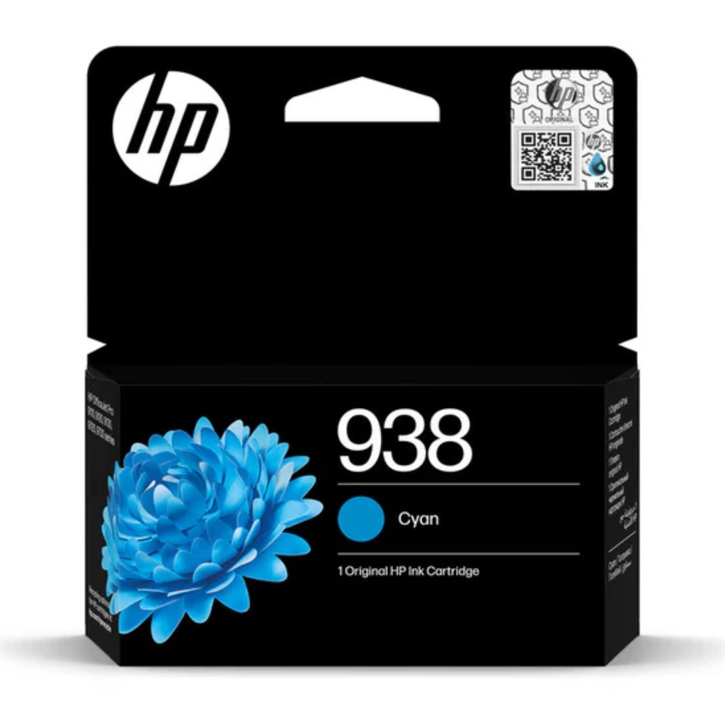 Cartucho Original De Tinta HP 938 Cian 800 págs 10 ml