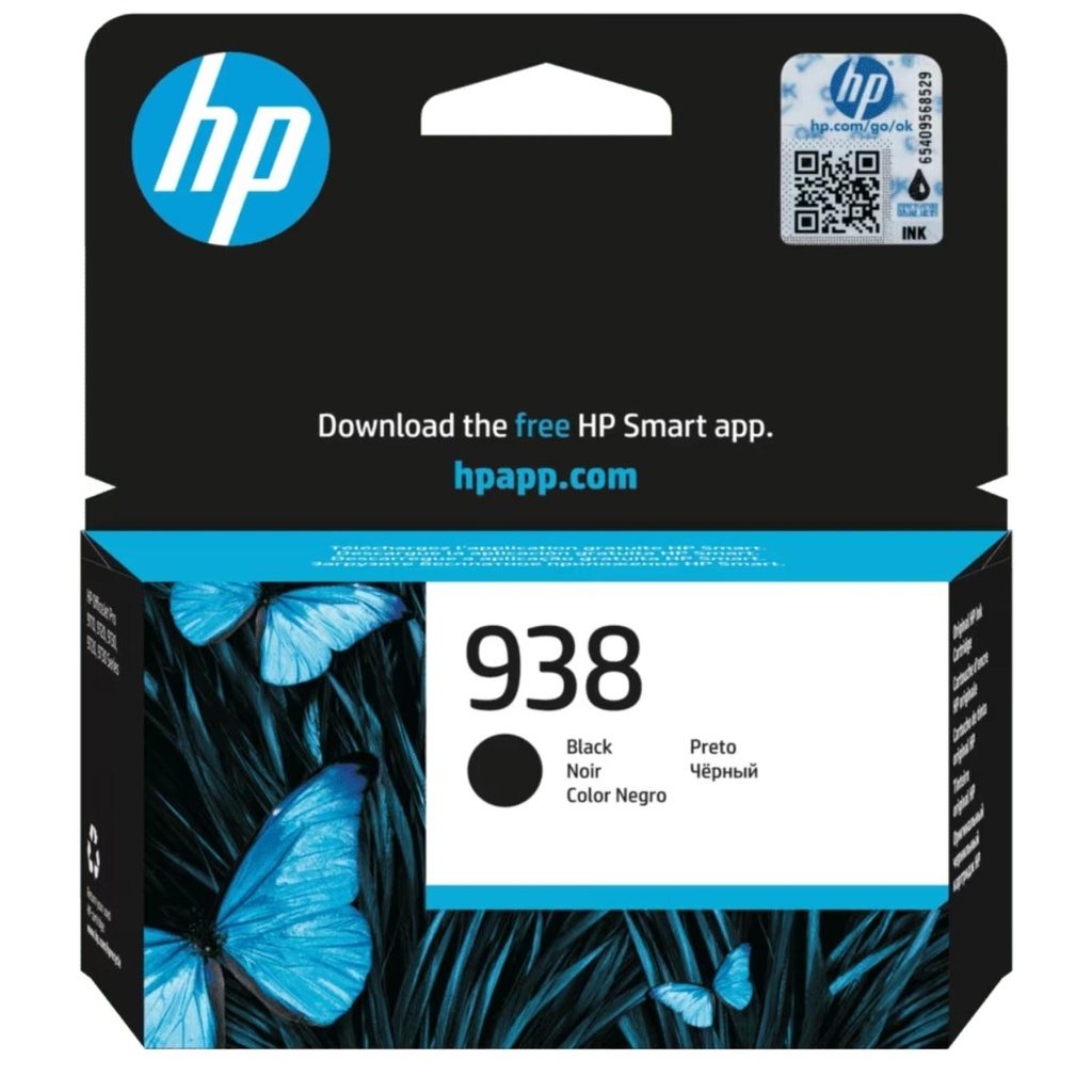 Cartucho Original De Tinta HP 938 Negro 1.250 Páginas 28.5 ml