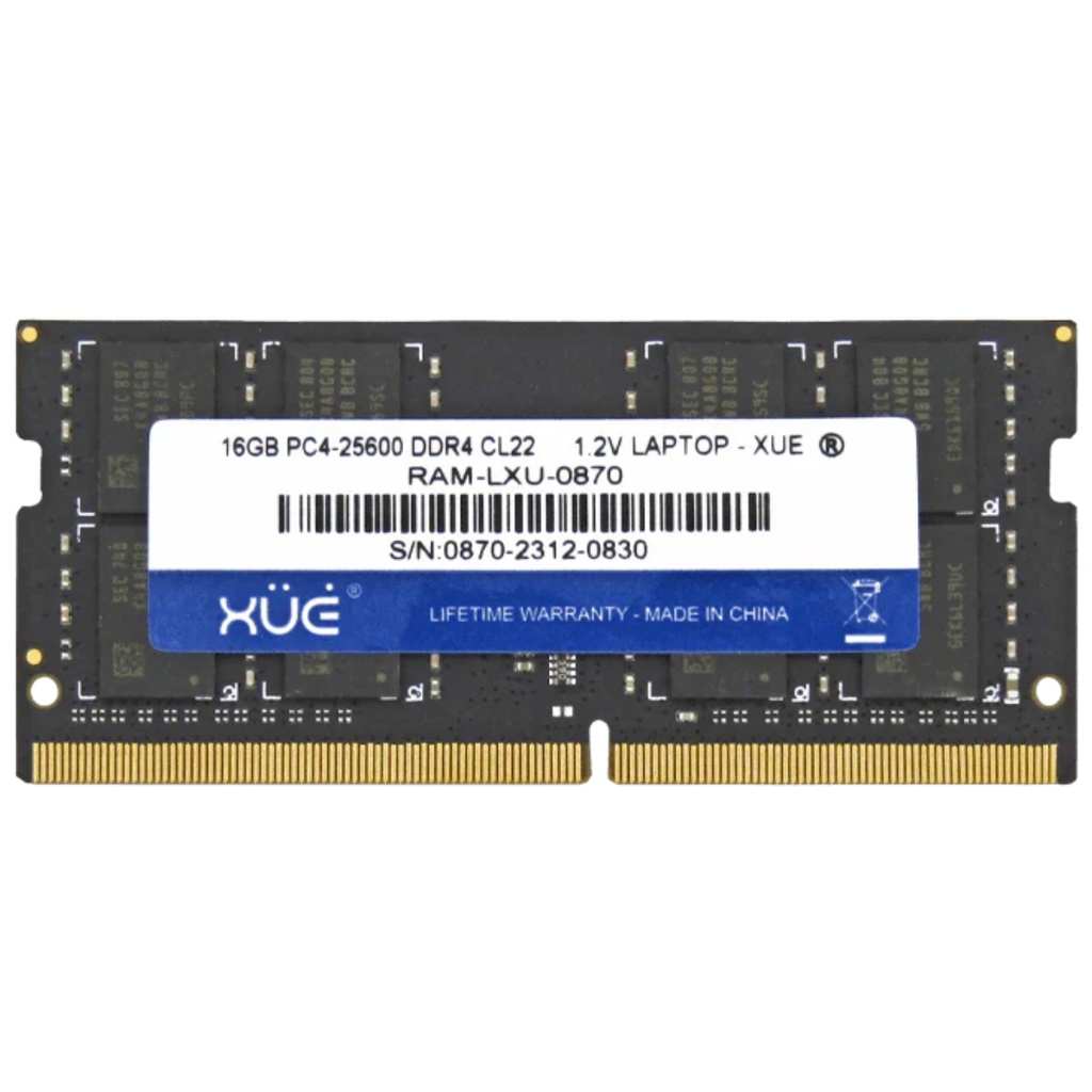 Memoria RAM XUE Para Laptop DDR4 PC4-25600 16GB 3200MHZ CL22 1.2V Garantía 5 Años