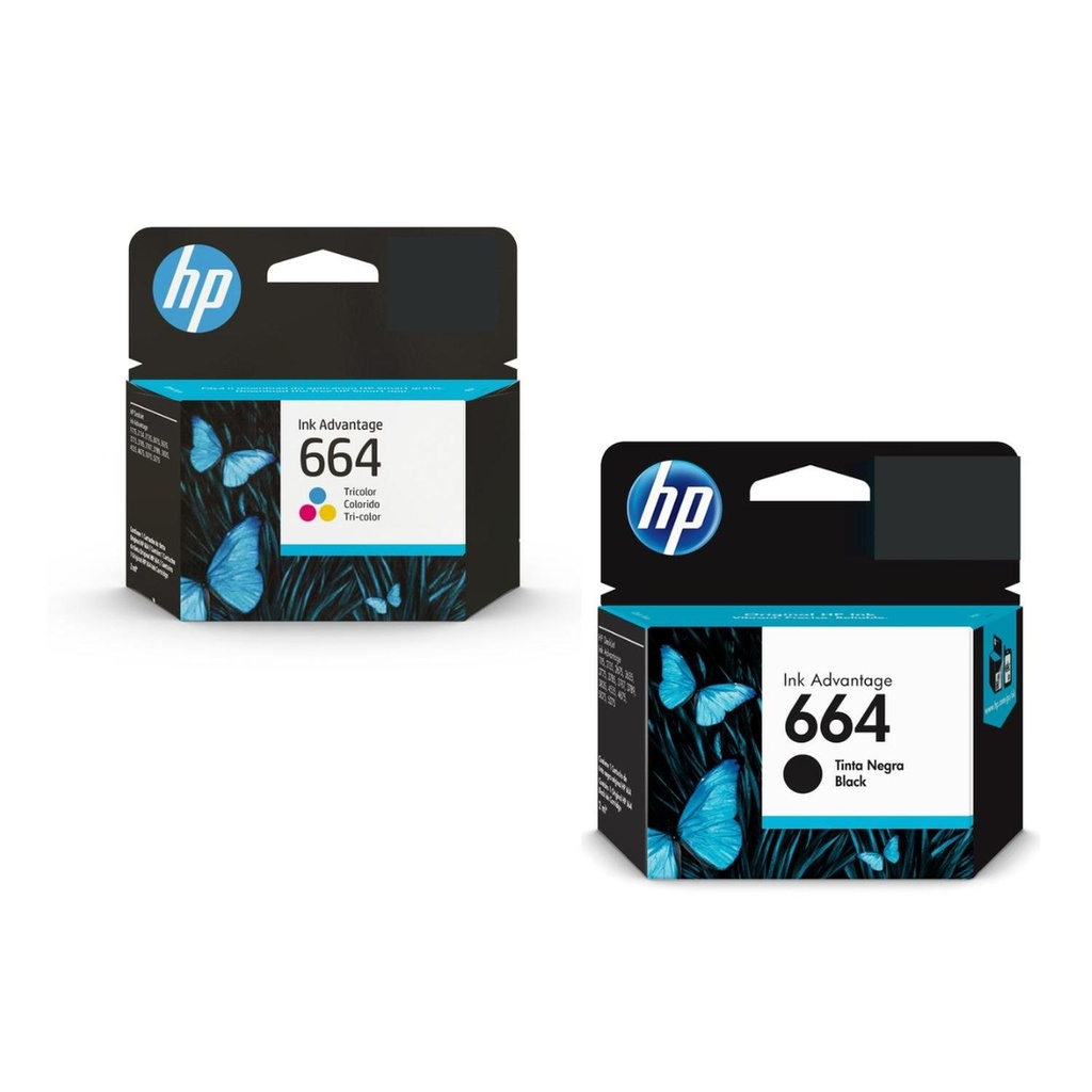Kit Cartuchos De Tinta Hp 664 Original Negro Y Tricolor