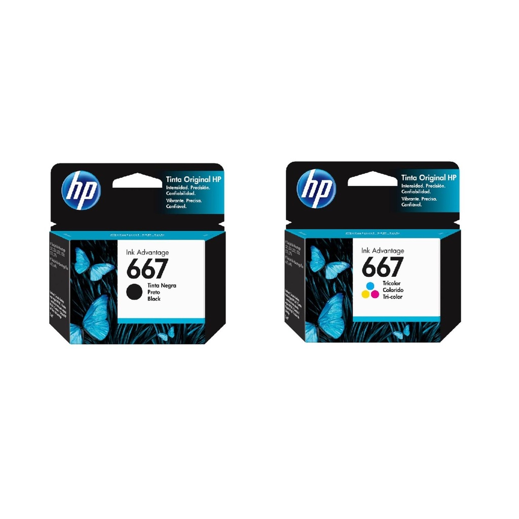 Kit Cartuchos Hp 667 Negro Y 667 Tricolor