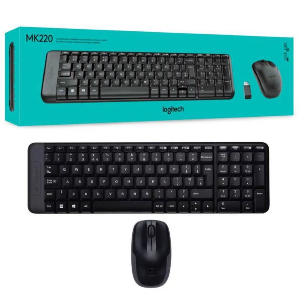 Combo Teclado y Mouse Inalámbricos Logitech MK220 Negro