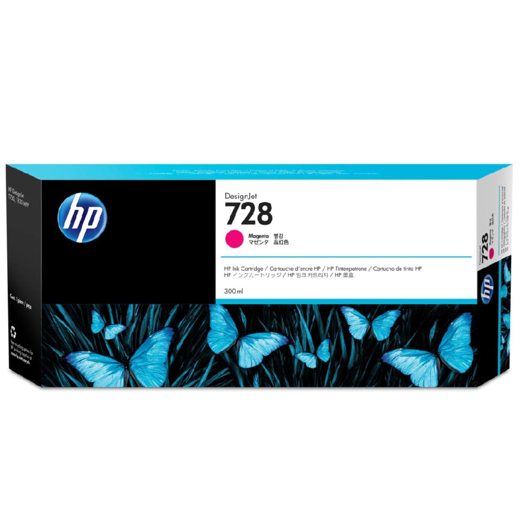 Cartucho Original De Tinta HP 728 Magenta 700 pags 300 ml  