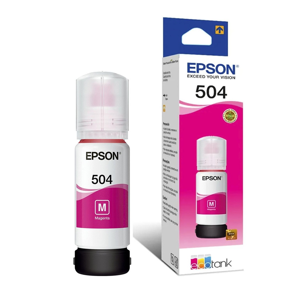 Botella Original De Tinta Epson 504 Magenta, 6.000 Páginas, 70 ml