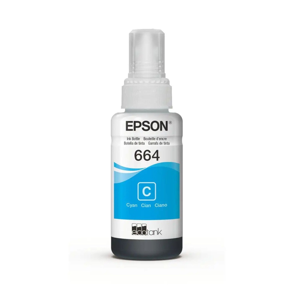 Botella de Tinta Epson 664 Cyan Original 664220-AL 70ml 7500pág