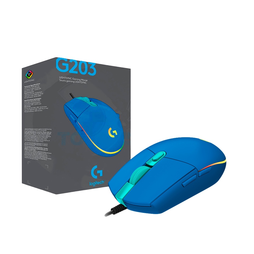 Mouse Logitech G203 Lightsync Gaming Azul