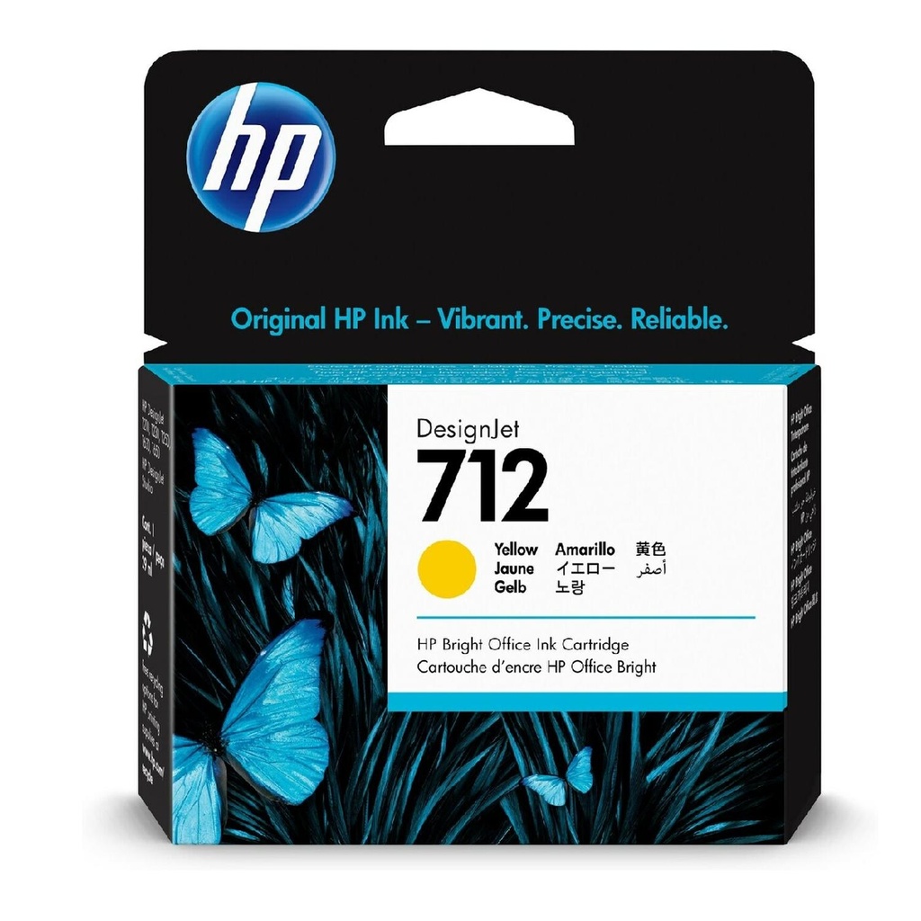 Cartucho Original de Tinta Hp 712 Amarillo, 29 ml