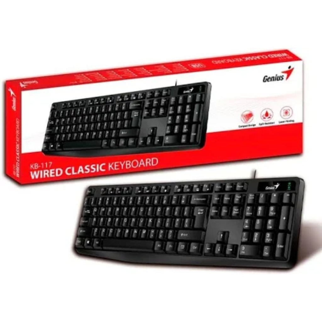 Teclado Genius KB-117 USB Alámbrico - Negro
