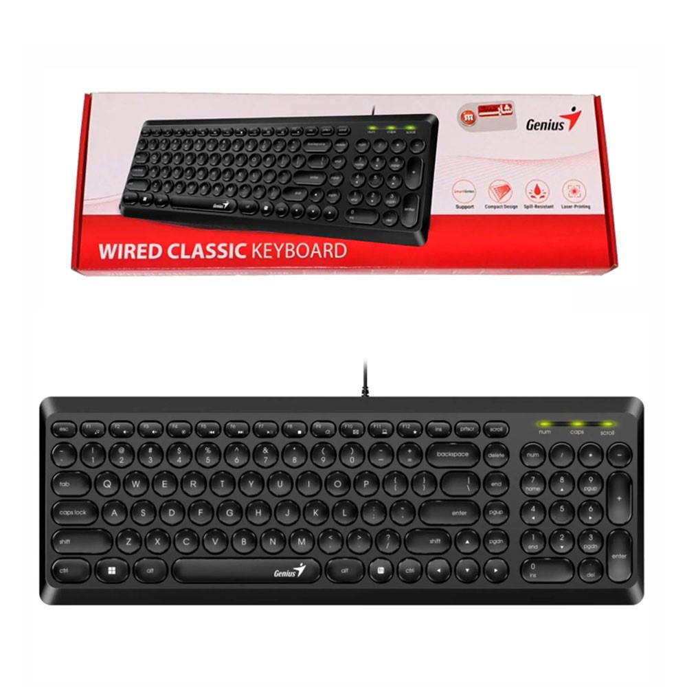 Teclado Genius SlimStar Q200 USB Alámbrico - Negro