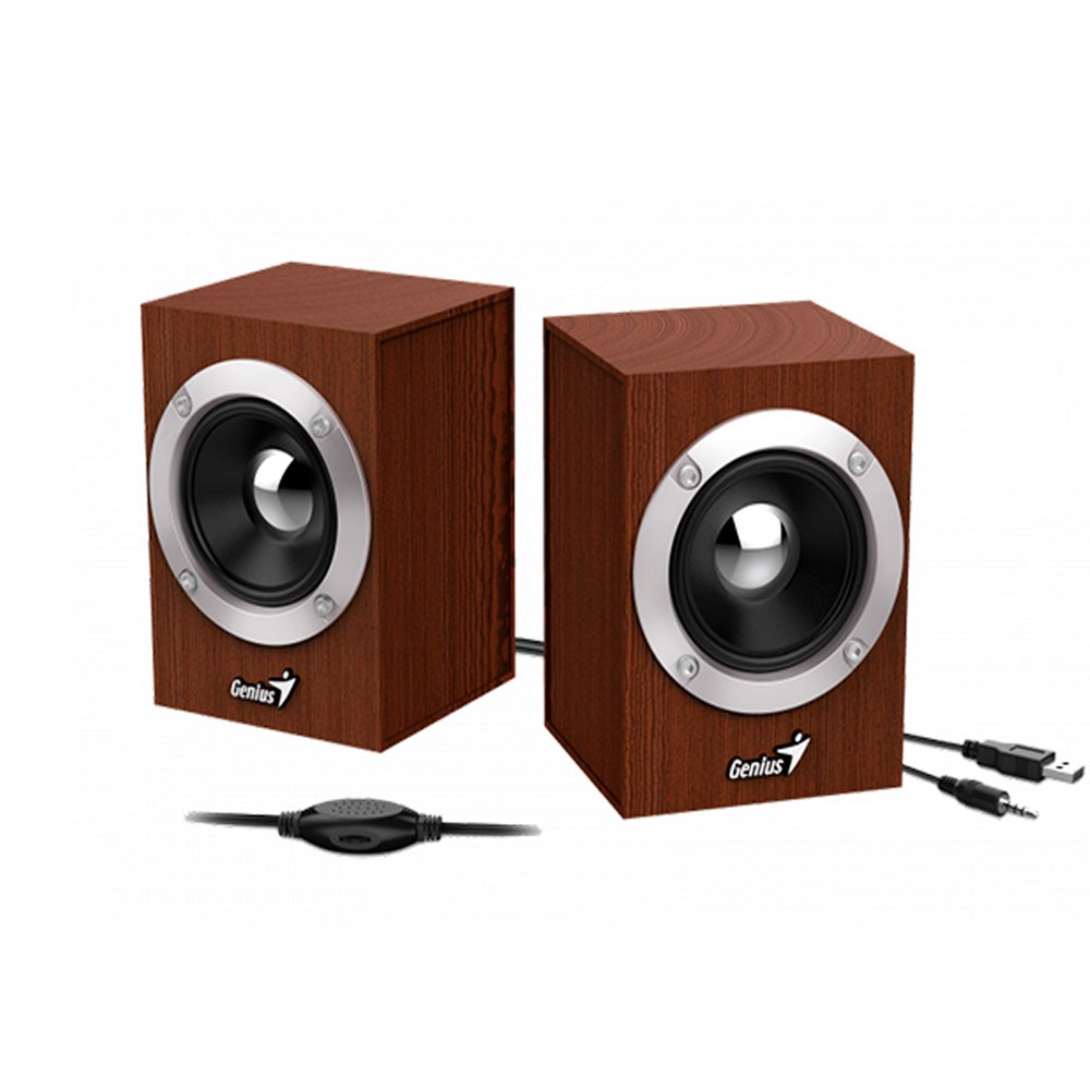 Parlantes estéreo Genius SP-HF280 USB de Madera